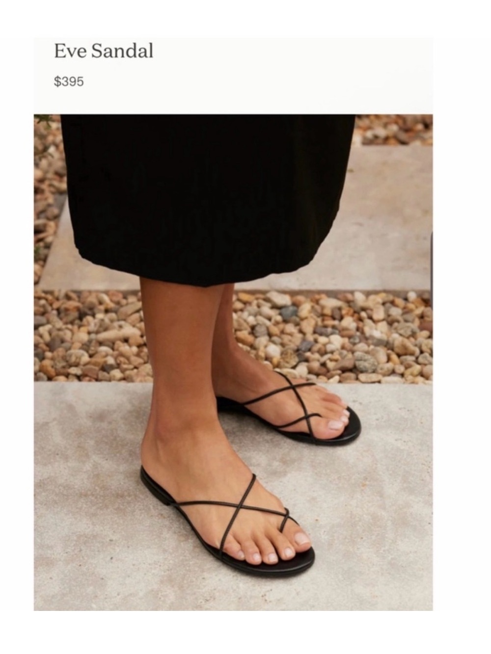 Jenni Kayne Eve Black Minimal Strappy Slide Sandals